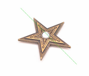 10Pc Western Texas Brass Star Leathercraft Concho Screwback