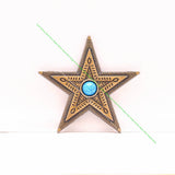 10Pc Western Texas Brass Star Leathercraft Concho Screwback