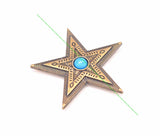 10Pc Western Texas Brass Star Leathercraft Concho Screwback