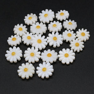 10Pcs Natural Flower Mother Of Pearl Shell Beads 10/12mm For DIY Necklace