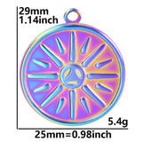 10Pcs Stainless Steel Round Sun Pendants DIY Craft