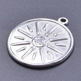 10Pcs Stainless Steel Round Sun Pendants DIY Craft