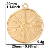 10Pcs Stainless Steel Round Sun Pendants DIY Craft