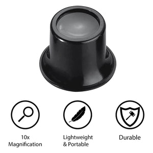 10Pcs 10X Jeweler's Loupe Magnifier Monocle For Watch Repair, Diamonds, Coins