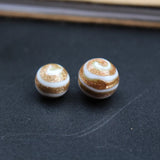 10Pcs Multicolor Striped Lampwork Glass Beads for Jewelry Making