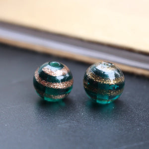 10Pcs Multicolor Striped Lampwork Glass Beads for Jewelry Making