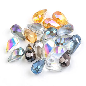10Pcs Crystal Glass Teardrop Beads Jewelry Making Earring Necklace DIY