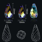 10Pcs Crystal Glass Teardrop Beads Jewelry Making Earring Necklace DIY