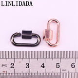 10Pc Metal Oval Charm Clasp Lock, Carabiner Pave Necklace Findings