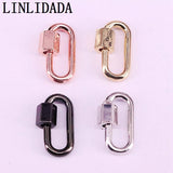 10Pc Metal Oval Charm Clasp Lock, Carabiner Pave Necklace Findings