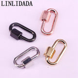 10Pc Metal Oval Charm Clasp Lock, Carabiner Pave Necklace Findings