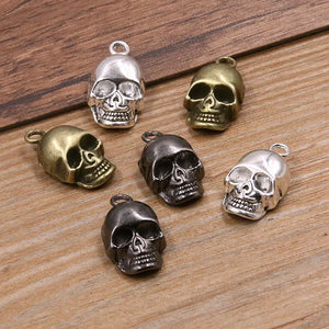 10PCS 11*20mm Skull Ghost Head Charms Halloween Pendants DIY Jewelry Findings