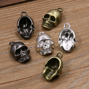 10PCS 11*20mm Skull Ghost Head Charms Halloween Pendants DIY Jewelry Findings