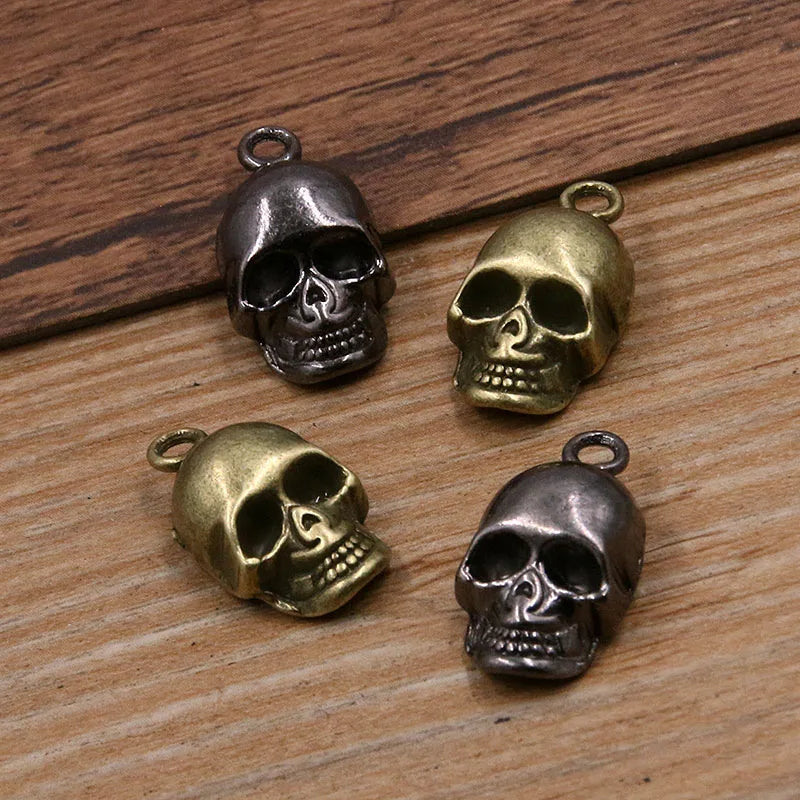 10PCS 11*20mm Skull Ghost Head Charms Halloween Pendants DIY Jewelry Findings