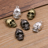 10PCS 11*20mm Skull Ghost Head Charms Halloween Pendants DIY Jewelry Findings