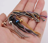 10Pcs 11.5cm Adjustable Stainless Steel Chain Slider for DIY Bracelet