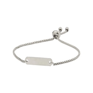 10Pcs Bar Charm Bracelets Stainless Steel Women's Jewelry