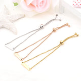 10Pcs Bar Charm Bracelets Stainless Steel Women's Jewelry