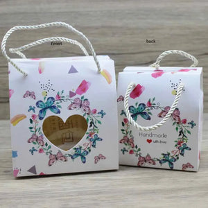 10Pcs Kraft Paper Box DIY Window Candy Bag Box