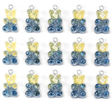 10Pcs 11x17mm Glitter Resin Bear Pendant Charms for Jewelry Making
