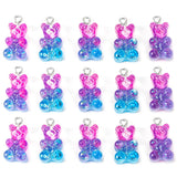 10Pcs 11x17mm Glitter Resin Bear Pendant Charms for Jewelry Making