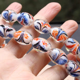 10Pcs 12*16mm Lampwork Glass Beads Orange Oval Charm Beads