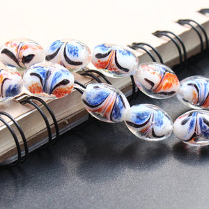 10Pcs 12*16mm Lampwork Glass Beads Orange Oval Charm Beads