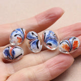 10Pcs 12*16mm Lampwork Glass Beads Orange Oval Charm Beads