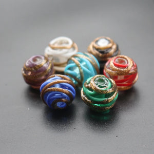 10Pcs 12mm 14mm Multi-color Glass Lampwork Wire Beads for Jewelry Making