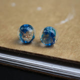 10Pcs Lampwork Glass Beads Ocean Round Charms for Jewelry Makin