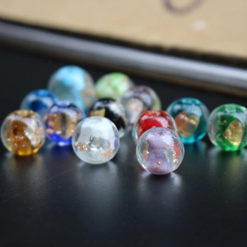 10Pcs 12mm 14mm Green Lampwork Glass Beads for Jewelry Making