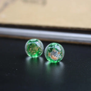 10Pcs 12mm 14mm Green Lampwork Glass Beads for Jewelry Making