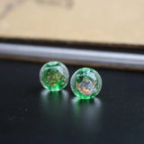 10Pcs 12mm 14mm Green Lampwork Glass Beads for Jewelry Making