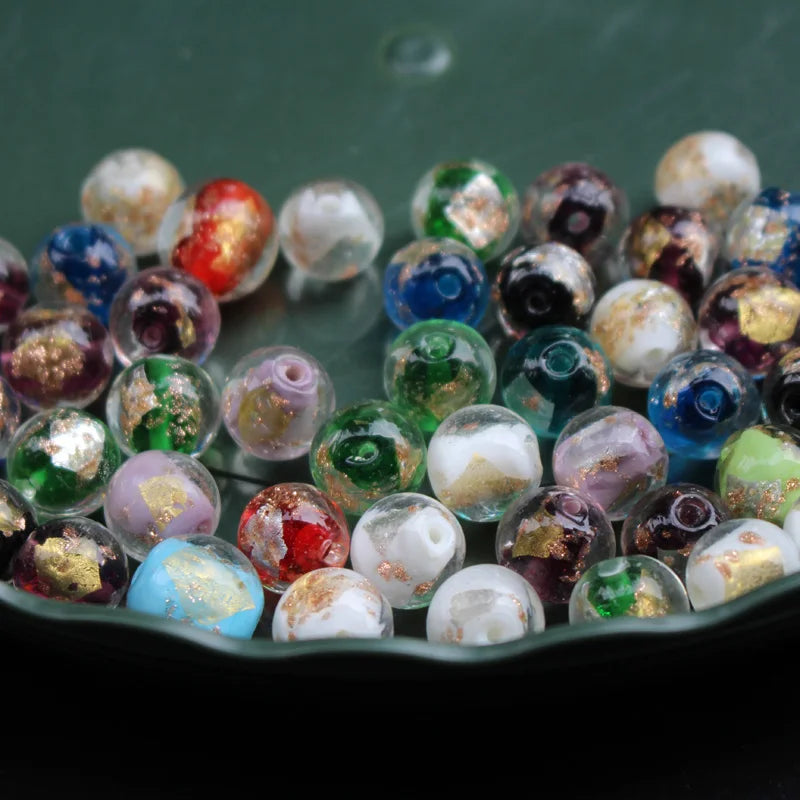 10Pcs 12mm 14mm Green Lampwork Glass Beads for Jewelry Making