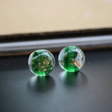 10Pcs 12mm 14mm Green Lampwork Glass Beads for Jewelry Making