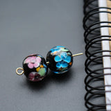 10Pcs 12mm Ocean Pink Lampwork Glass Beads for DIY Jewelry Making
