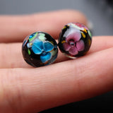 10Pcs 12mm Ocean Pink Lampwork Glass Beads for DIY Jewelry Making