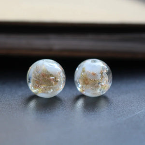 10Pcs 12mm Handmade Lampwork Glass Beads Foil Pink Red Orange Green