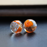 10Pcs 12mm Handmade Lampwork Glass Beads Foil Pink Red Orange Green