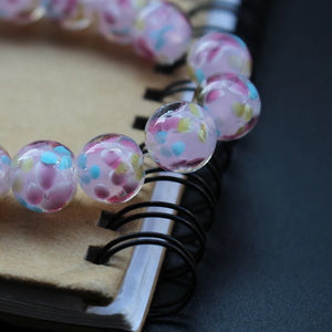 10Pcs 12mm14mm Lampwork Glass Flower Beads Pink for Bracelet Necklace