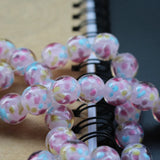 10Pcs 12mm14mm Lampwork Glass Flower Beads Pink for Bracelet Necklace