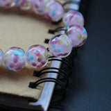 10Pcs 12mm14mm Lampwork Glass Flower Beads Pink for Bracelet Necklace