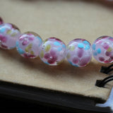 10Pcs 12mm14mm Lampwork Glass Flower Beads Pink for Bracelet Necklace