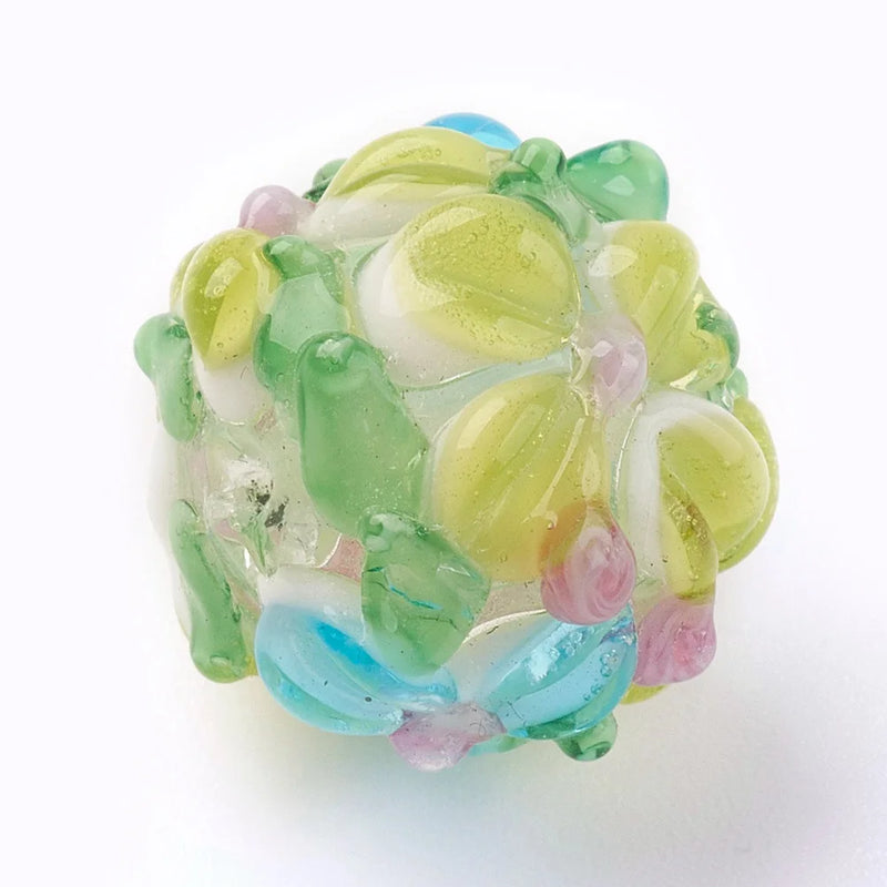10Pcs Petals Flower Lampwork Glass Beads for DIY Jewelry Making