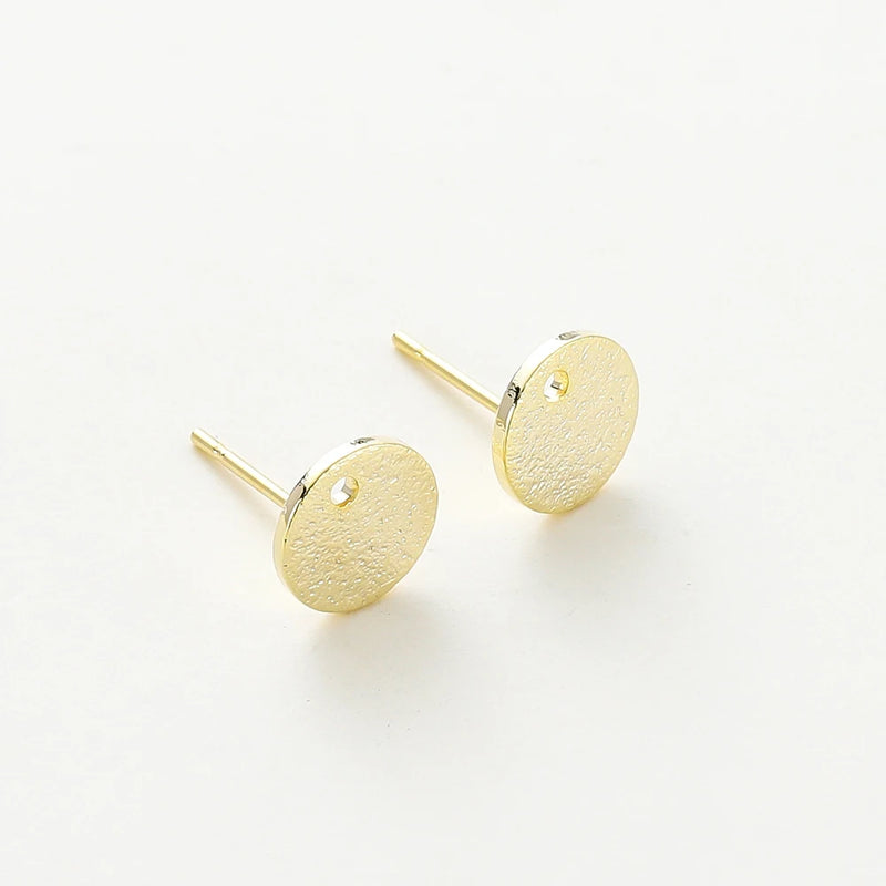 10Pcs Frosted Ear Stud Earring Hooks for Jewelry Making DIY
