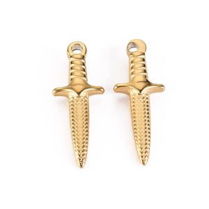 10Pcs Dagger Charms Pendants for Jewelry Making