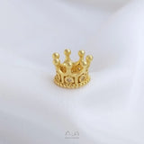 10Pcs 14K Copper Crown Charms Pendants 11MM Zircon DIY Jewelry Findings