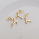 10Pcs 14K Copper Deer Charms Pendants 16MM DIY Jewelry Findings