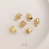 10Pcs 14K Copper Flower Charms Pendants for DIY Jewelry Making