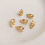 10Pcs 14K Copper Flower Charms Pendants for DIY Jewelry Making